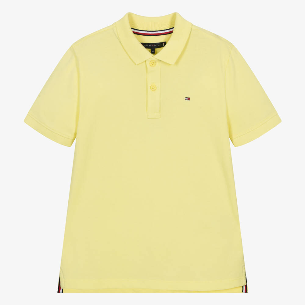 Tommy Hilfiger - Teen Boys Yellow Cotton Polo Shirt | Childrensalon