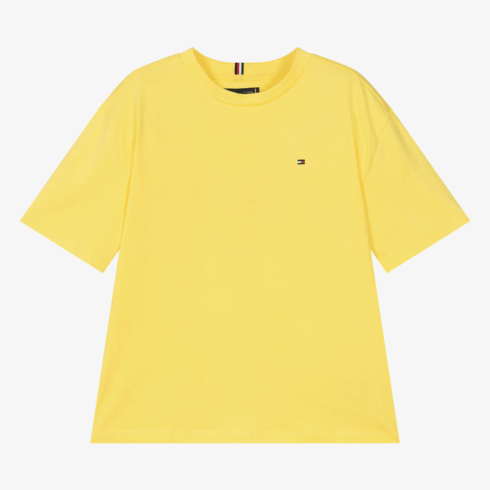 Tommy Hilfiger - T-shirt jaune en coton ado garçon | Childrensalon