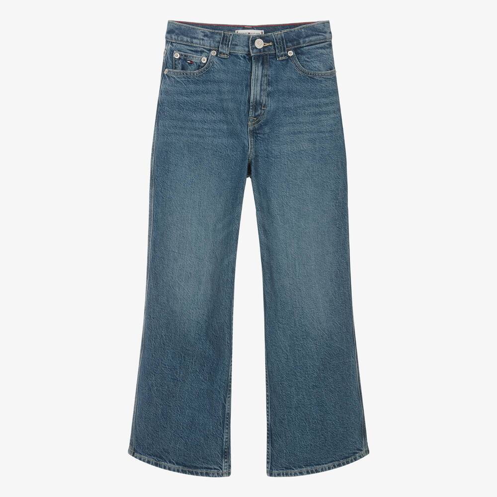Tommy Hilfiger Teen Girls Blue Denim Wide-leg Mabel Jeans