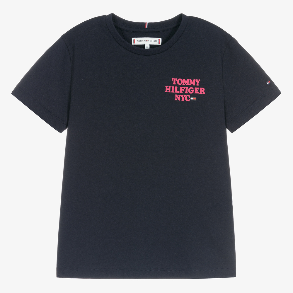 Tommy Hilfiger - Teen Girls Blue Logo T-Shirt | Childrensalon