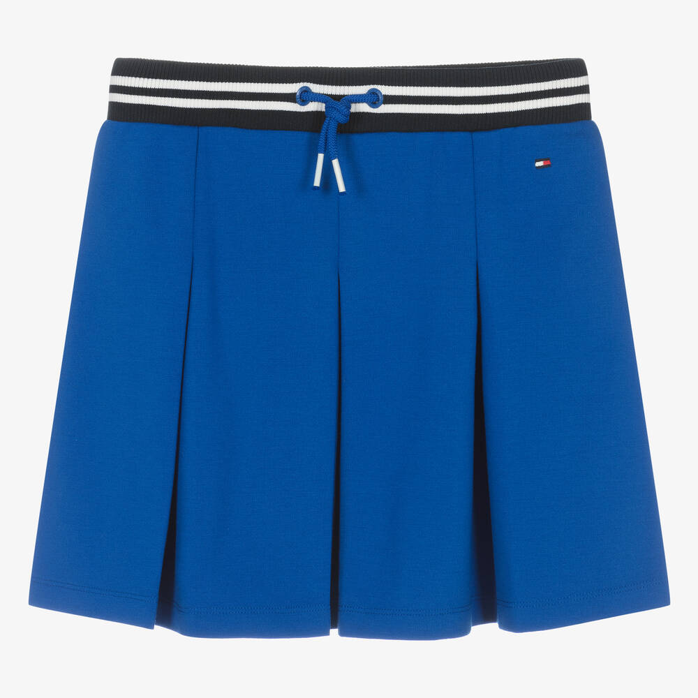 Tommy Hilfiger - Teen Girls Blue Pleated Viscose Skirt | Childrensalon