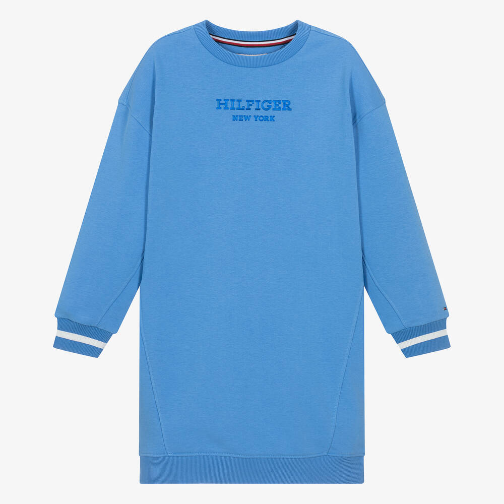 Tommy Hilfiger Teen Girls Blue Sweatshirt Jersey Dress