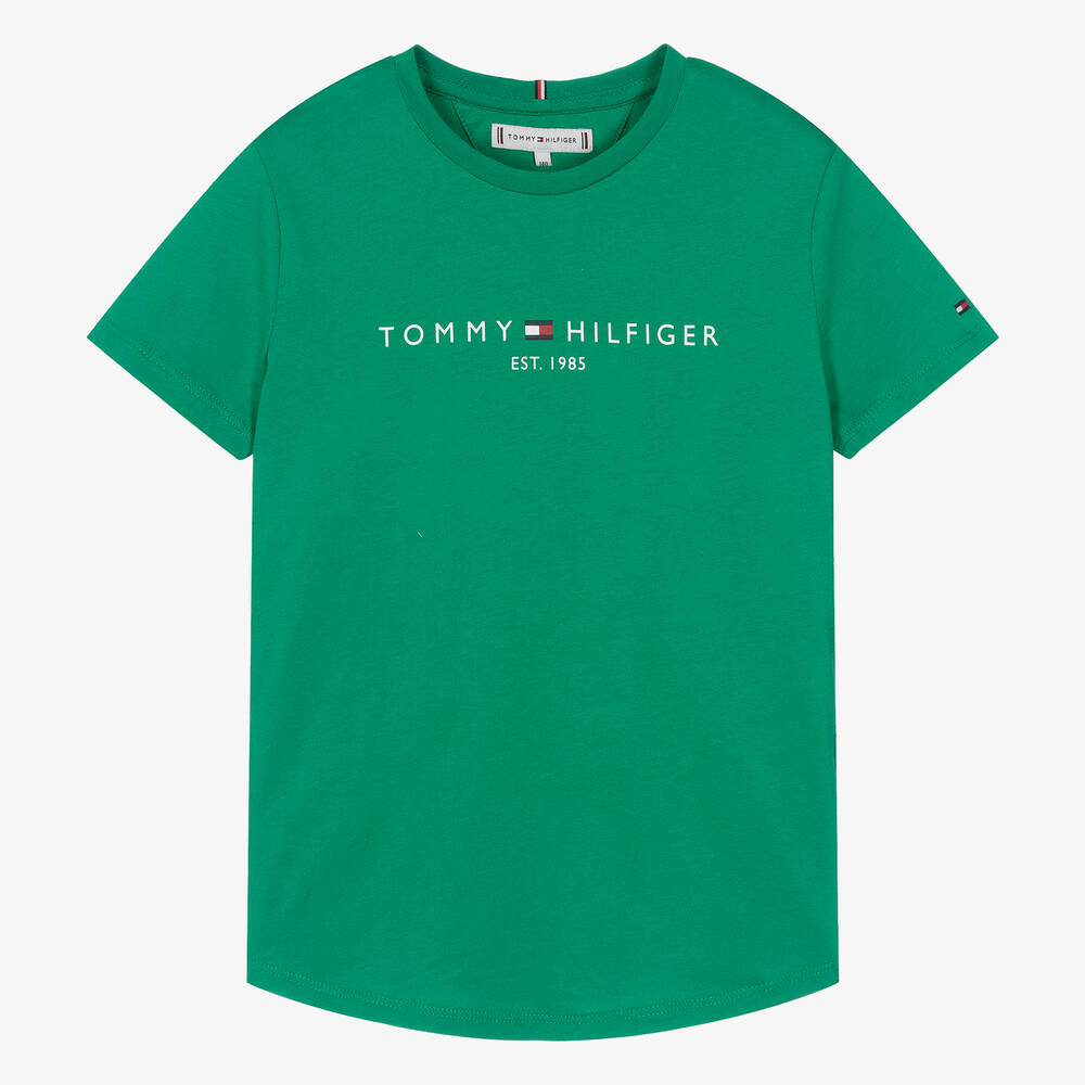 Shop Tommy Hilfiger Teen Girls Green Cotton T-shirt