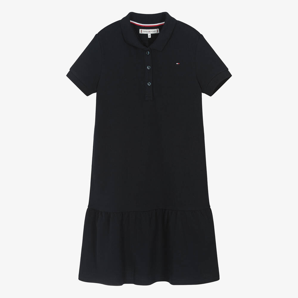Tommy Hilfiger Teen Girls Navy Blue Polo Shirt Dress