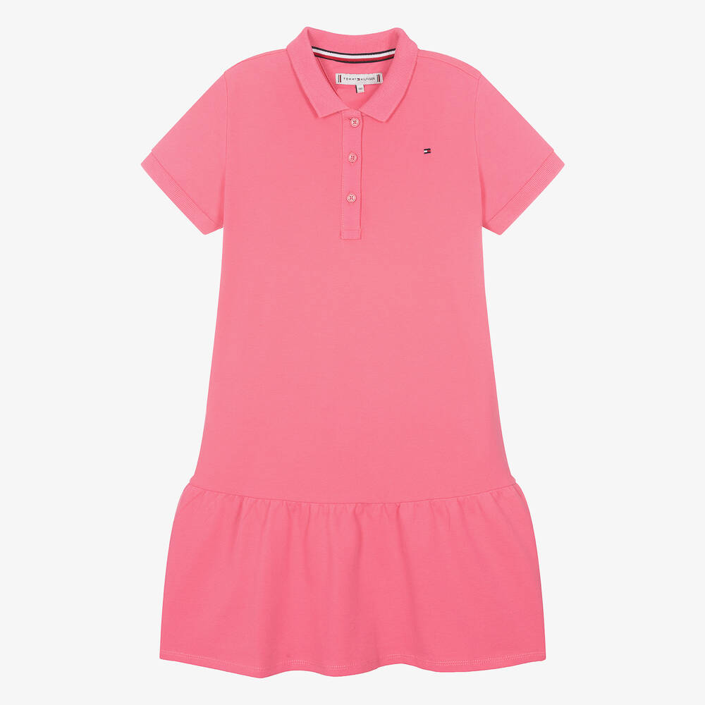 Tommy Hilfiger - Teen Girls Pink Cotton Polo Shirt Dress | Childrensalon