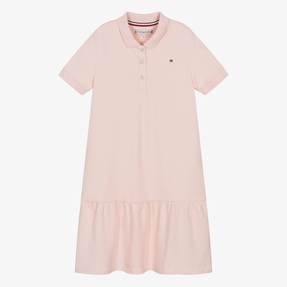 Tommy Hilfiger - Розовое платье-рубашка поло для подростков | Childrensalon