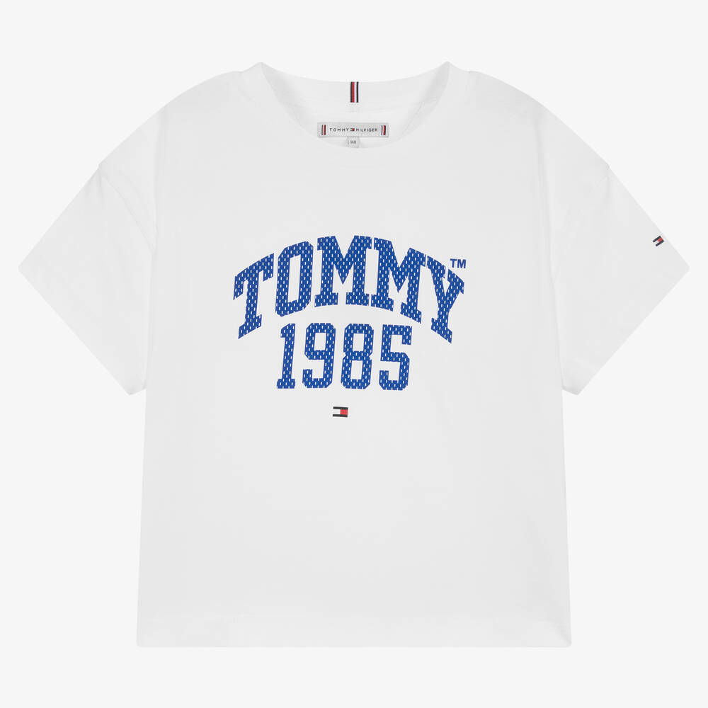 Tommy Hilfiger - T-shirt blanc en coton ado fille | Childrensalon