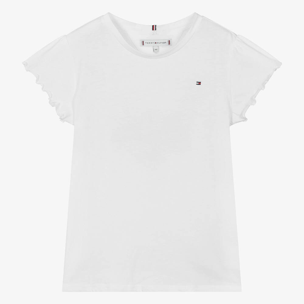Tommy Hilfiger - Teen Girls White Cotton T-Shirt | Childrensalon
