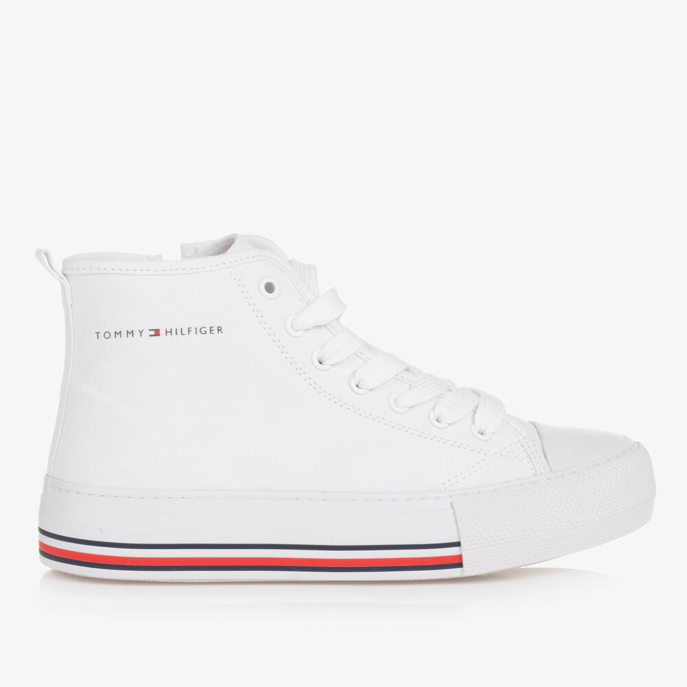 Tommy Hilfiger Teen Girls White High-top Trainers