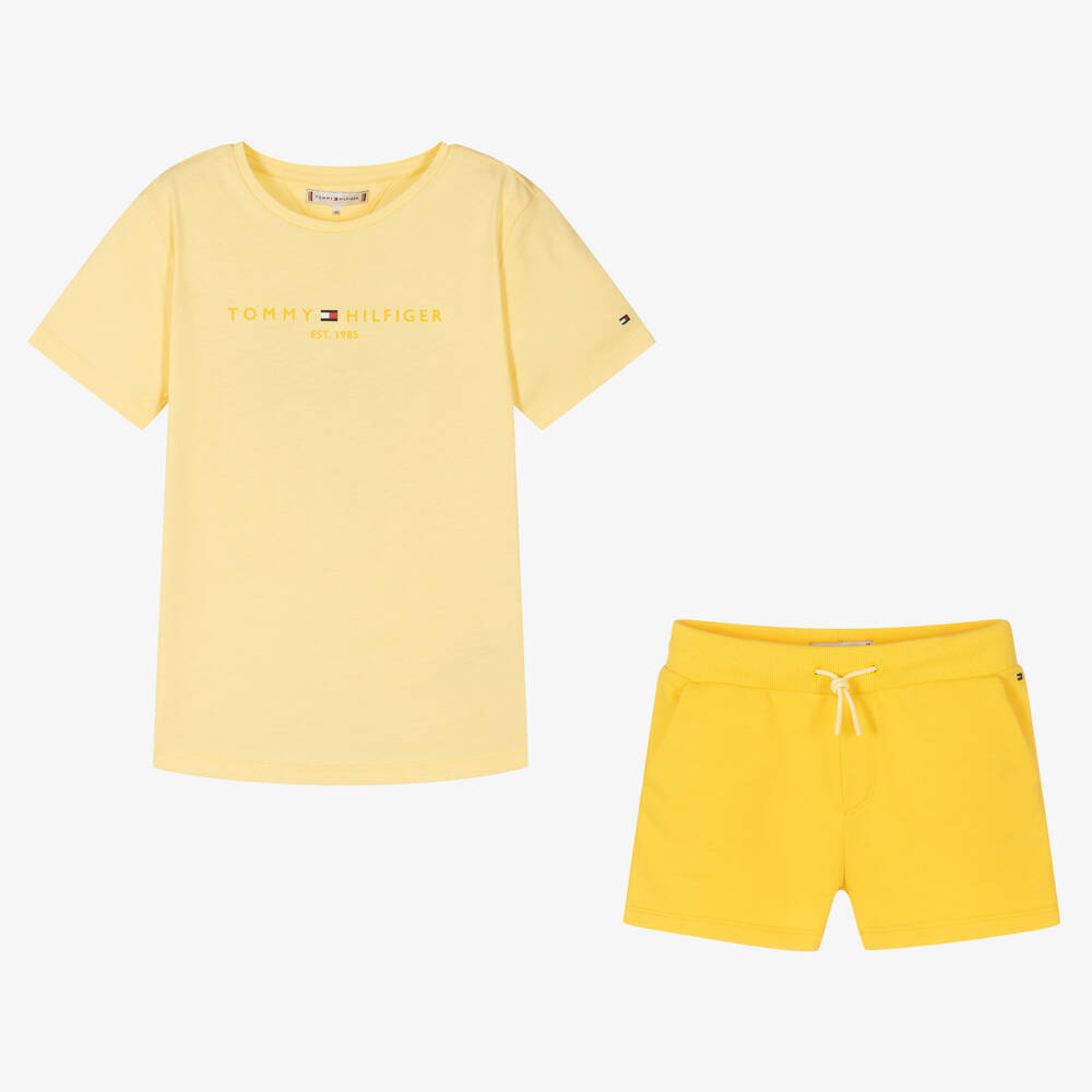 Tommy Hilfiger Teen Girls Yellow Cotton Shorts Set