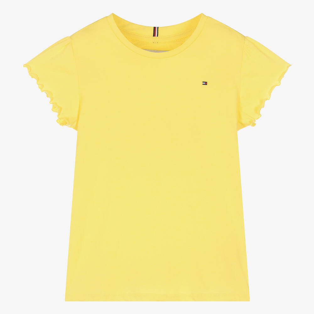 Tommy Hilfiger Teen Girls Yellow Cotton T-shirt