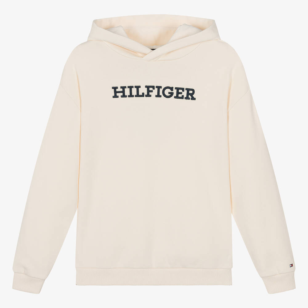 Tommy Hilfiger Teen Ivory Cotton Hoodie