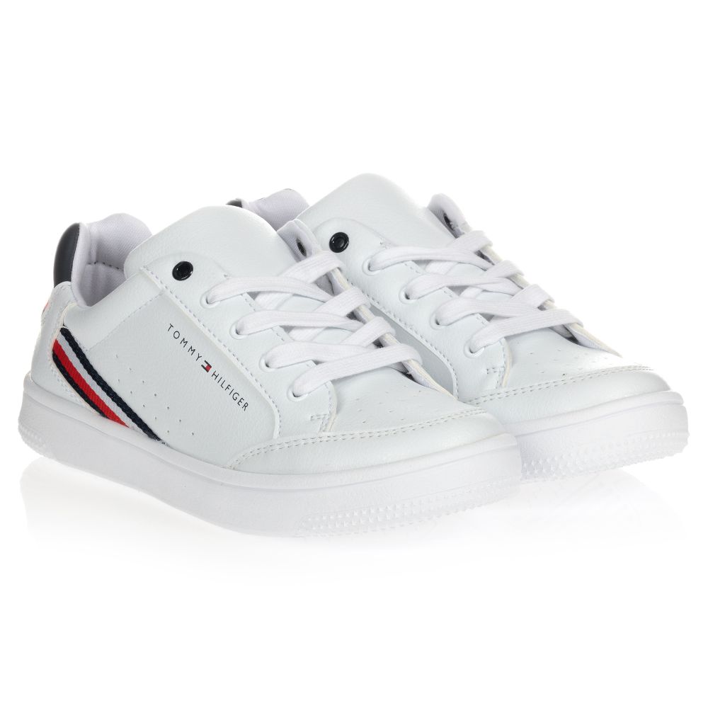Tommy Hilfiger Teen White Logo Trainers