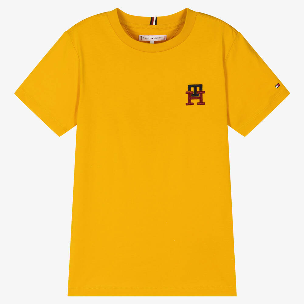 Tommy Hilfiger - T-shirt jaune en coton à monogramme | Childrensalon