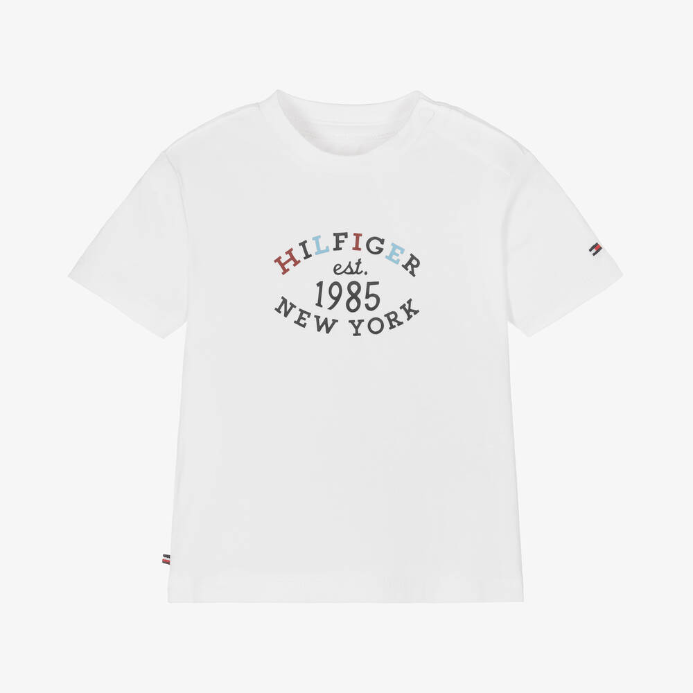 Tommy Hilfiger - White Cotton Jersey Baby T-Shirt | Childrensalon