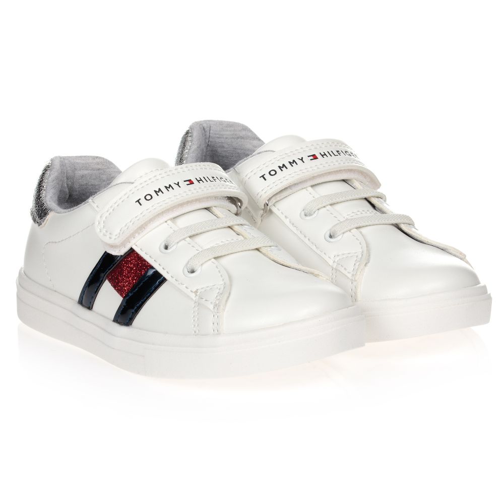 Tommy Hilfiger Babies' Girls White Faux Leather Trainers