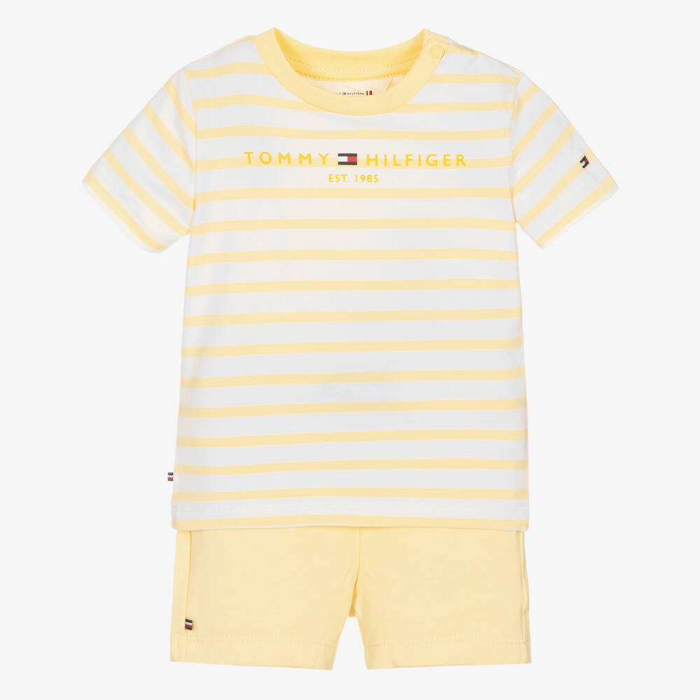 Yellow Cotton Baby Shorts Set | ModeSens