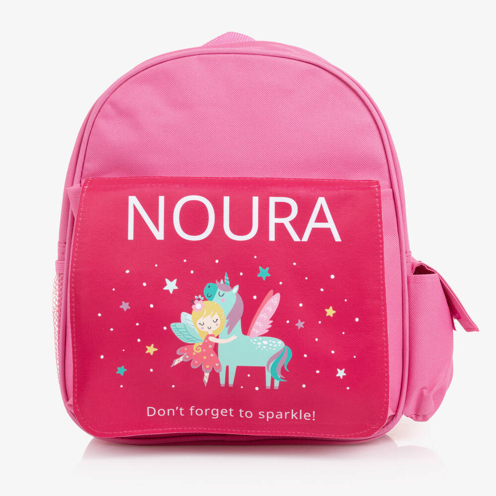 Treat Republic - Girls Pink Personalised Unicorn Backpack (30cm) | Childrensalon