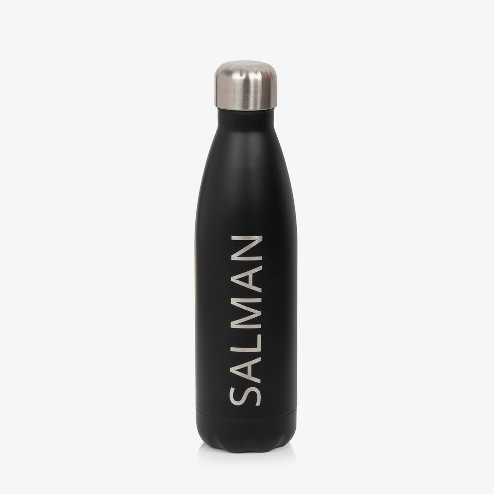 Treat Republic - Personalised Black Water Bottle (27cm) | Childrensalon