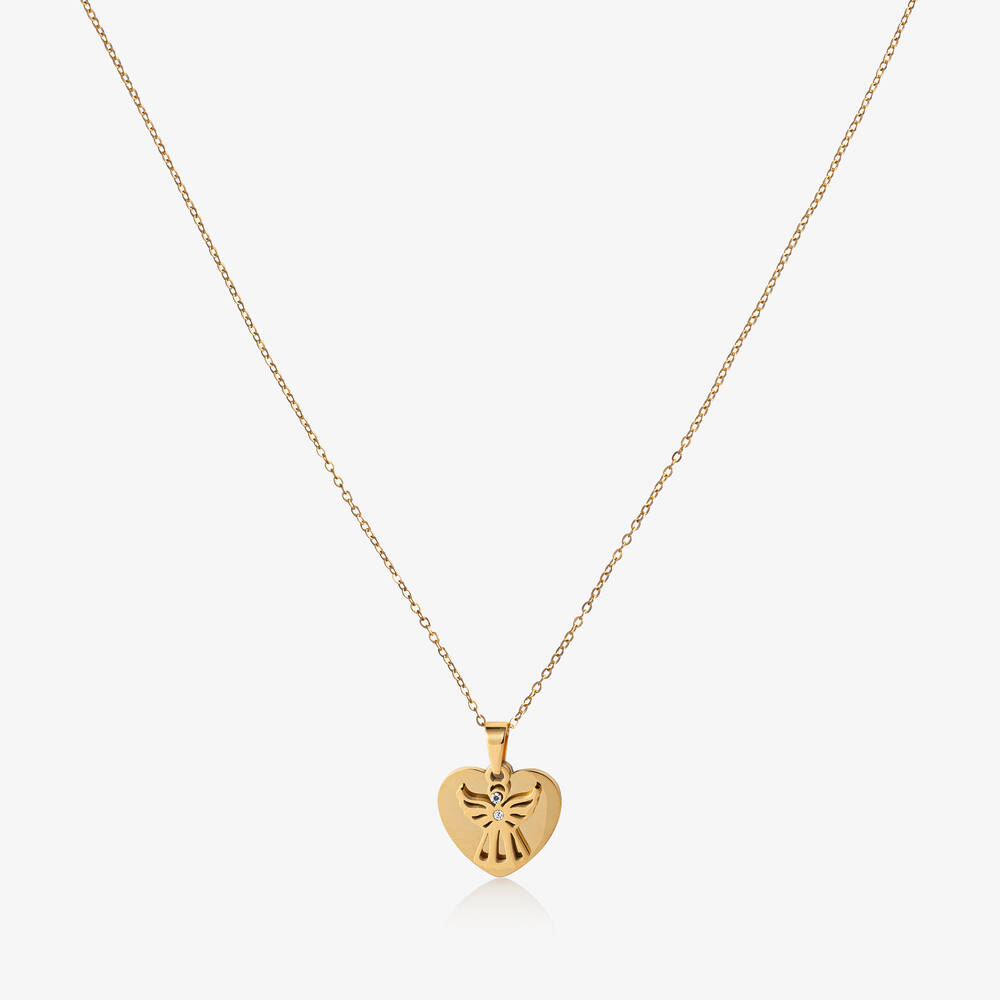 Treat Republic-Personalised Gold Plated Guardian Angel Necklace | Childrensalon
