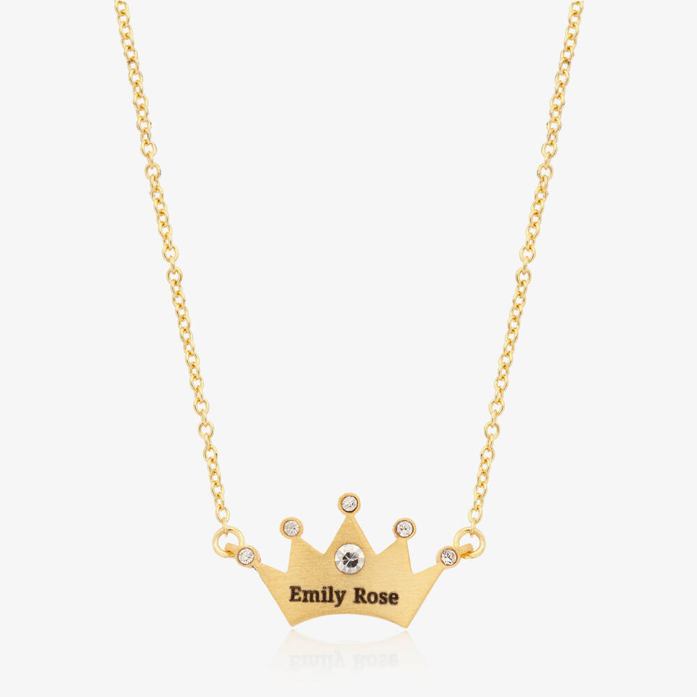 Treat Republic - Personalised Gold Plated Princess Necklace (49cm) | Childrensalon