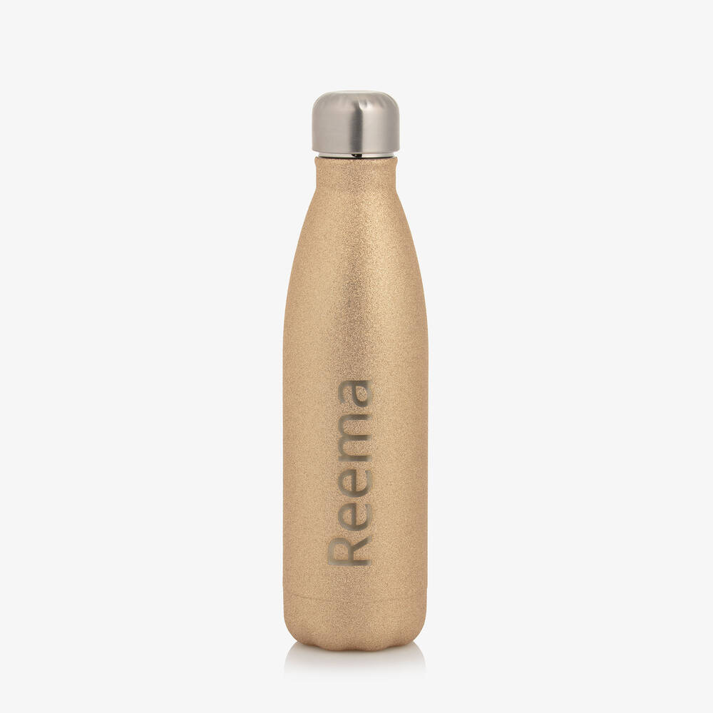 Treat Republic - Personalised Gold Water Bottle (27cm) | Childrensalon