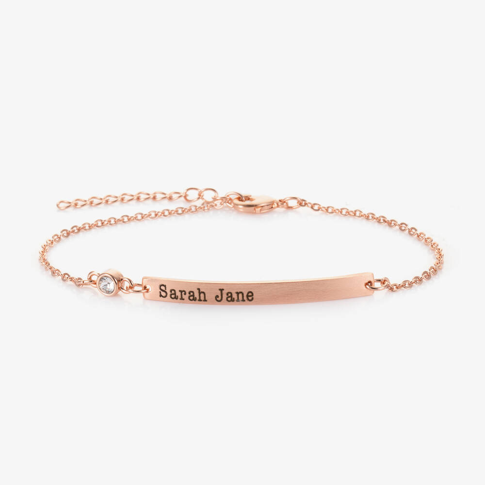 Treat Republic - Personalised Rose Gold Swarovski Bracelet (21cm) | Childrensalon