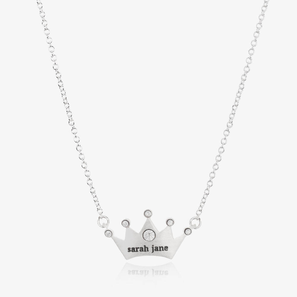 Treat Republic - Personalised Silver Plated Princess Necklace | Childrensalon