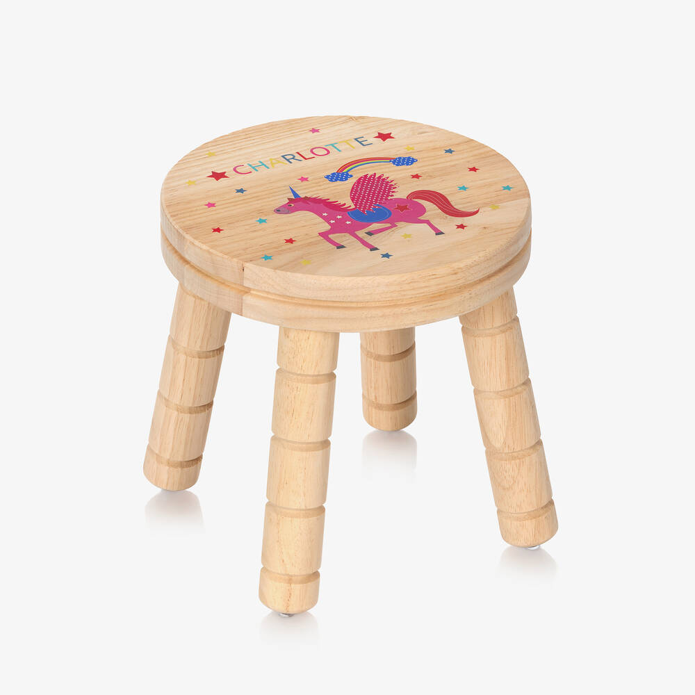 Treat Republic - مقعد خشب بطبعة يونيكورن للأطفال | Childrensalon