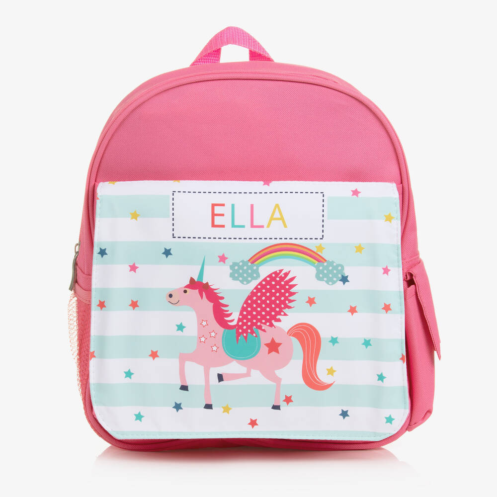 Treat Republic - Pink Personalised Unicorn Backpack (31cm) | Childrensalon
