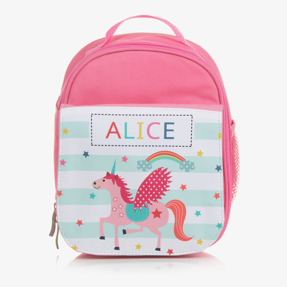 Treat Republic - Pink Personalised Unicorn Lunch Bag (24cm) | Childrensalon