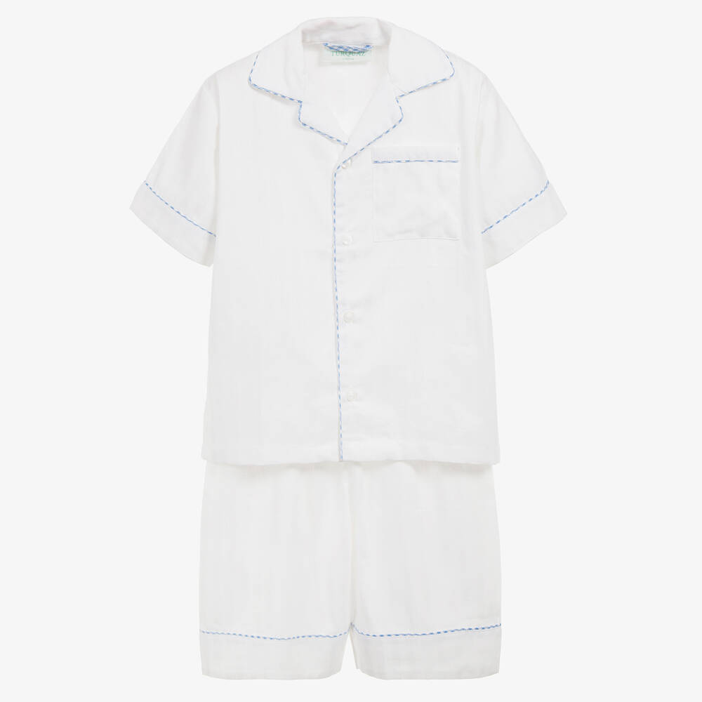 Turquaz - Pyjashort blanc en coton  | Childrensalon