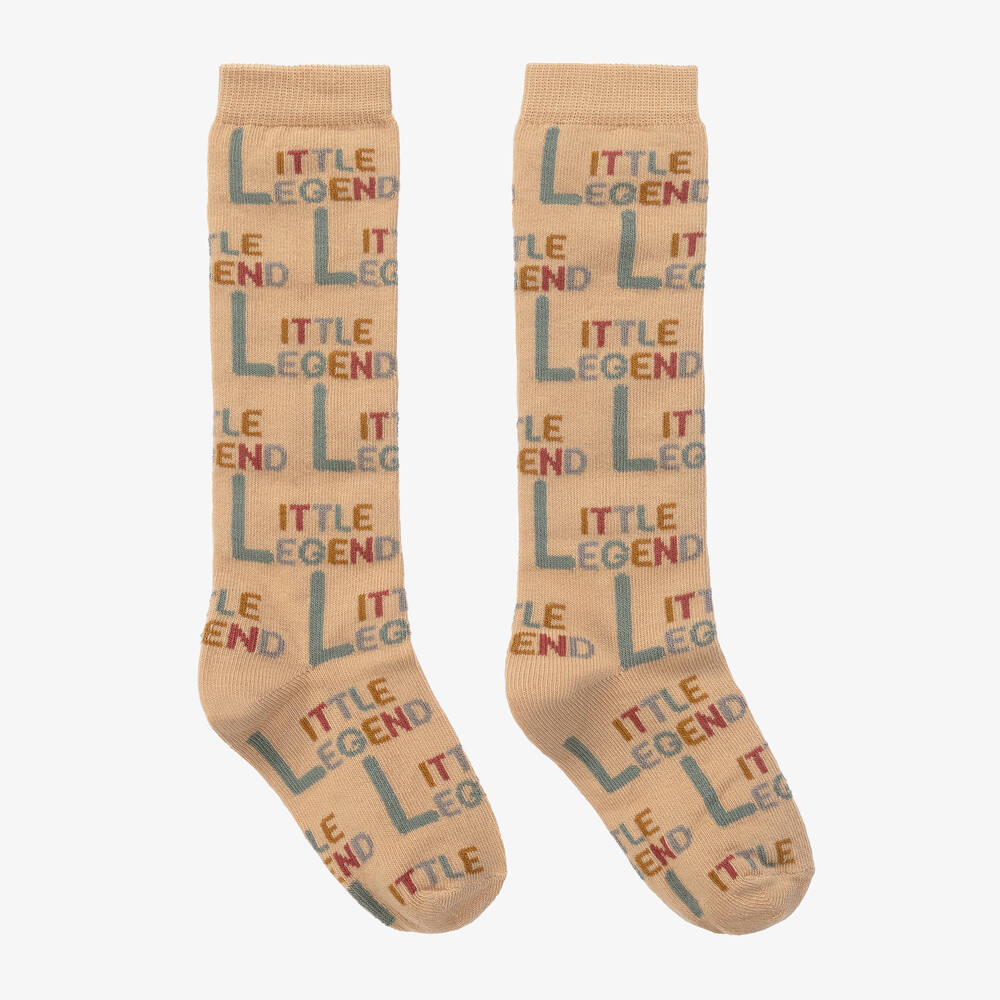 Turtledove London Babies' Beige Cotton Knitted Socks