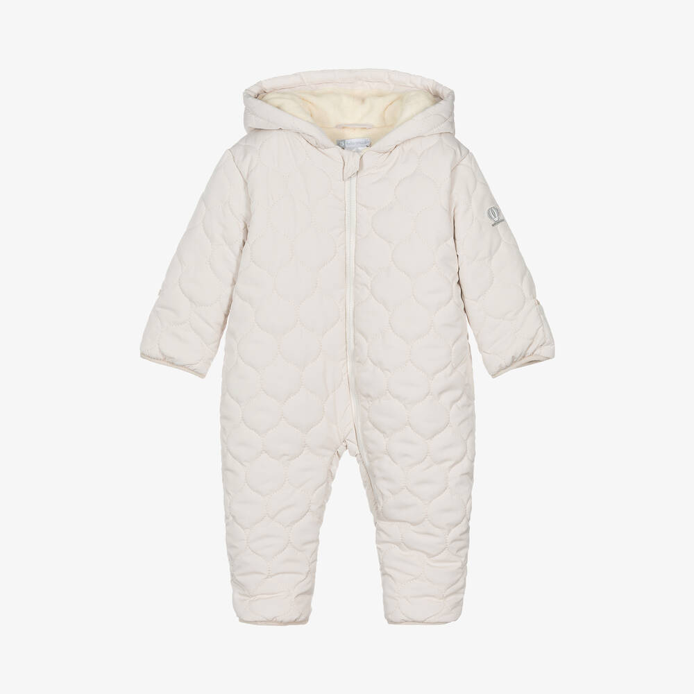 Tutto Piccolo - Beige Quilted Baby Snowsuit | Childrensalon