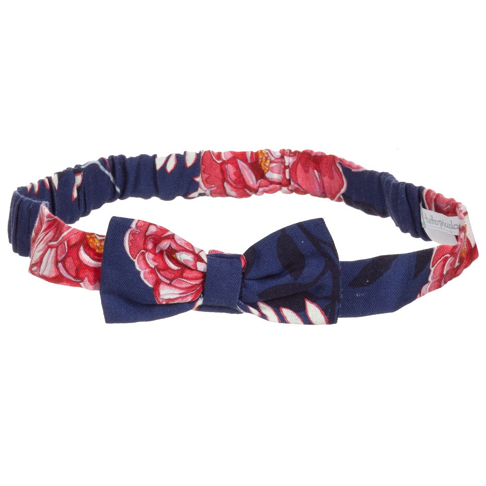 Tutto Piccolo Babies' Girls Blue Floral Bow Belt