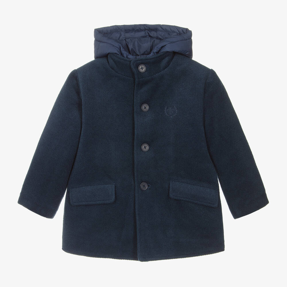 Tutto Piccolo - Boys Blue Hooded Felted Coat | Childrensalon