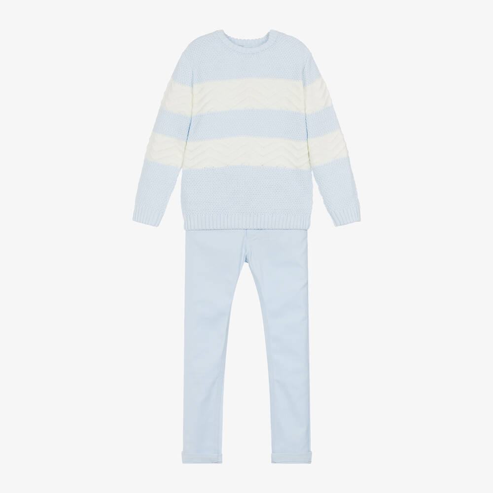 Tutto Piccolo - Boys Blue Jumper & Trouser Set | Childrensalon