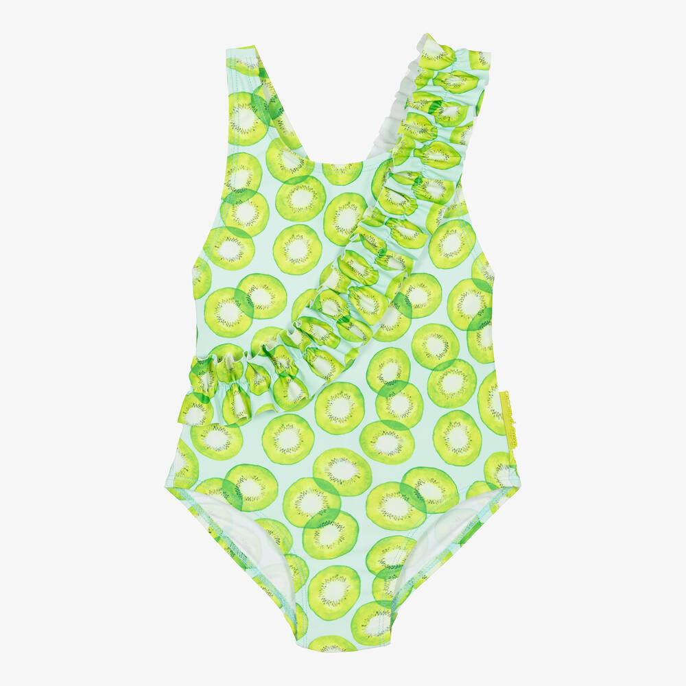 Tutto Piccolo - Girls Green Kiwi Swimsuit | Childrensalon