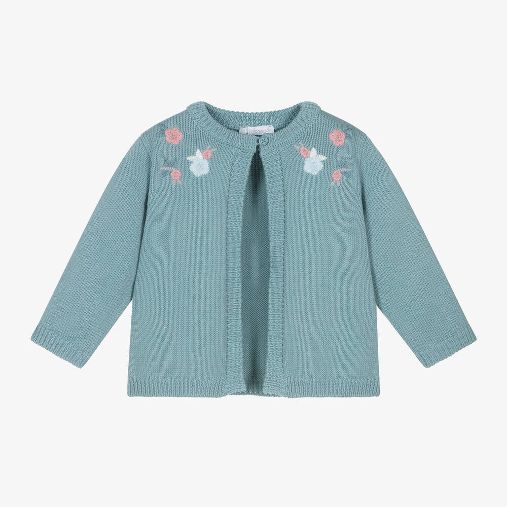 Tutto Piccolo - Girls Green Knitted Cardigan | Childrensalon