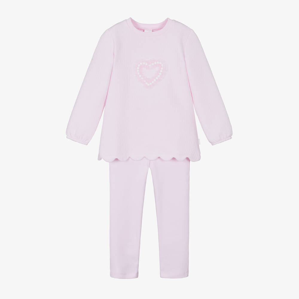 Tutto Piccolo - Girls Pink Cotton Leggings Set | Childrensalon