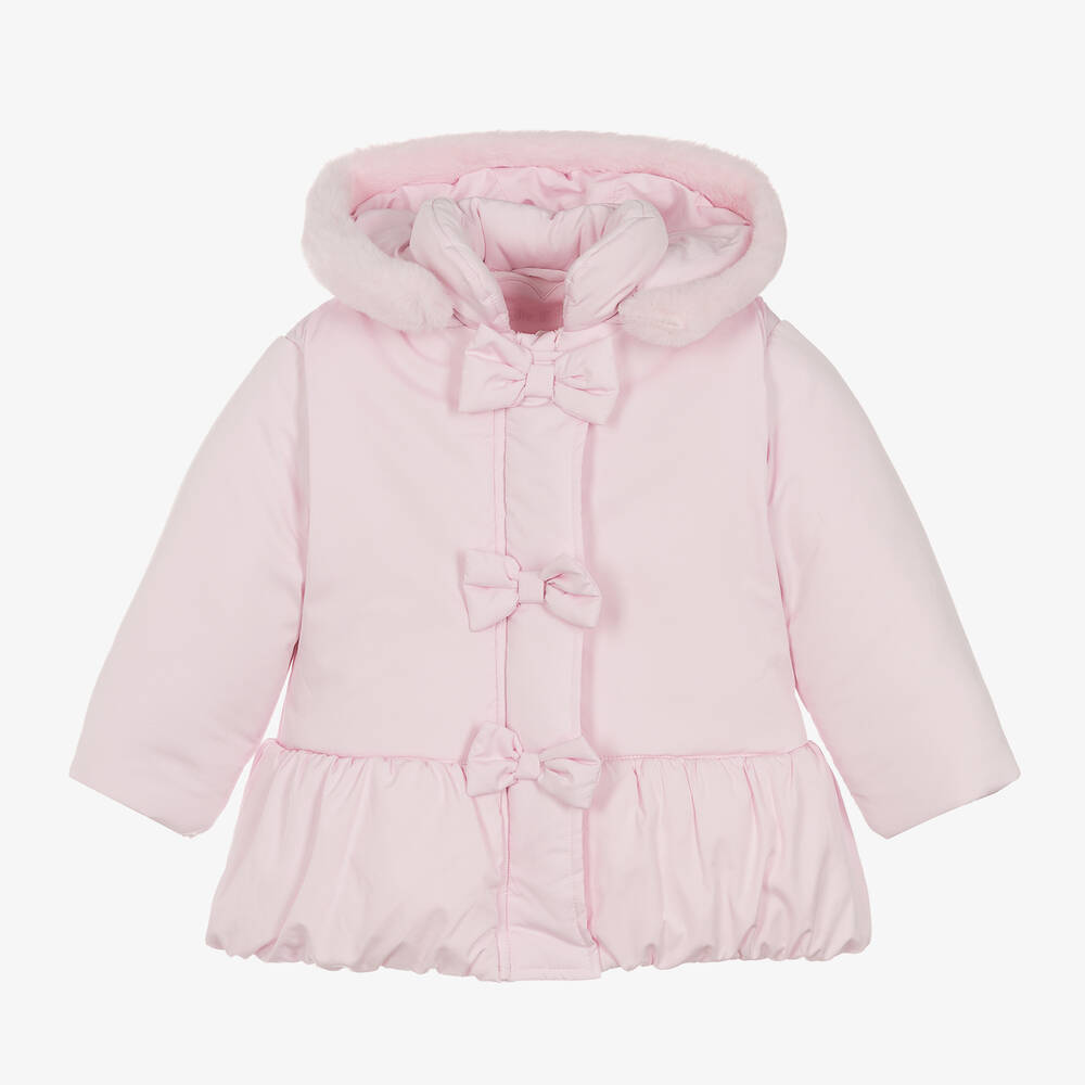 Tutto Piccolo - Girls Pink Hooded Coat | Childrensalon