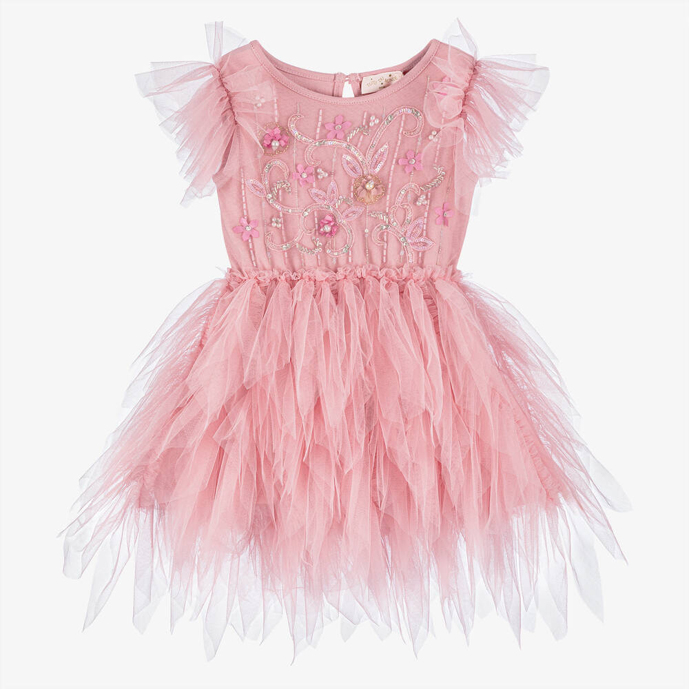 Tutu du Monde - Baby Girls Pink Beaded Tulle Dress | Childrensalon