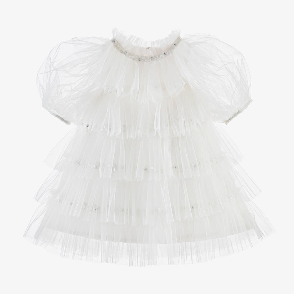 Tutu du Monde - Baby Girls White Tulle & Sequin Dress | Childrensalon