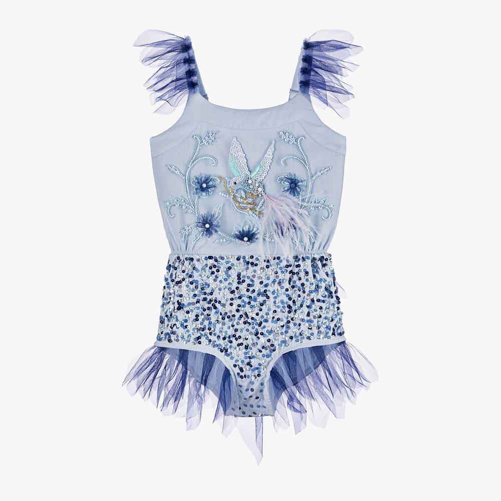 Tutu Du Monde Kids'  Girls Blue Bluebird Onesie Costume