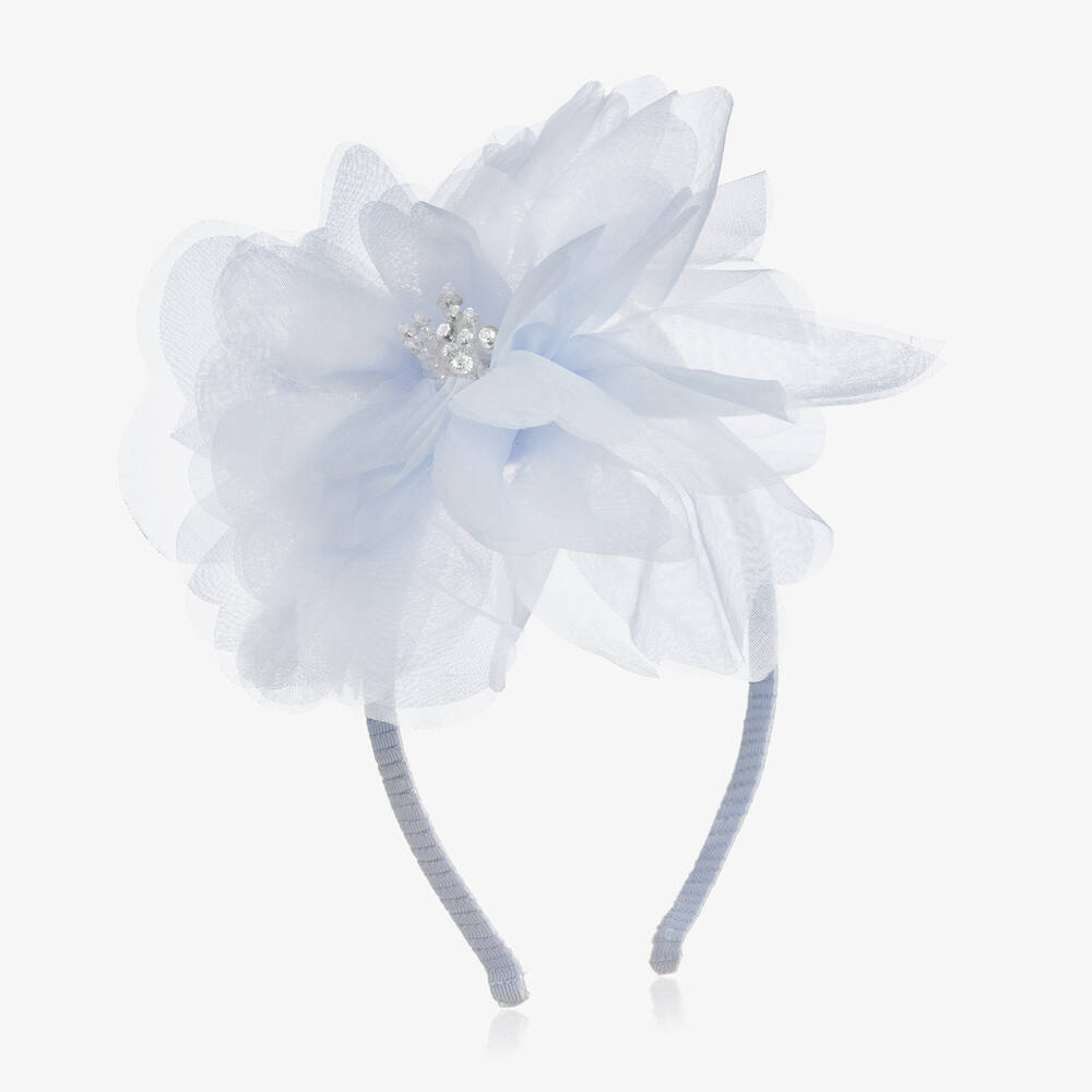 Tutu du Monde - Girls Blue Chiffon Flower Hairband | Childrensalon