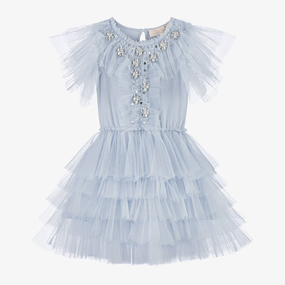 Shop Tutu Du Monde Girls Blue Tulle & Silver Sequin Dress