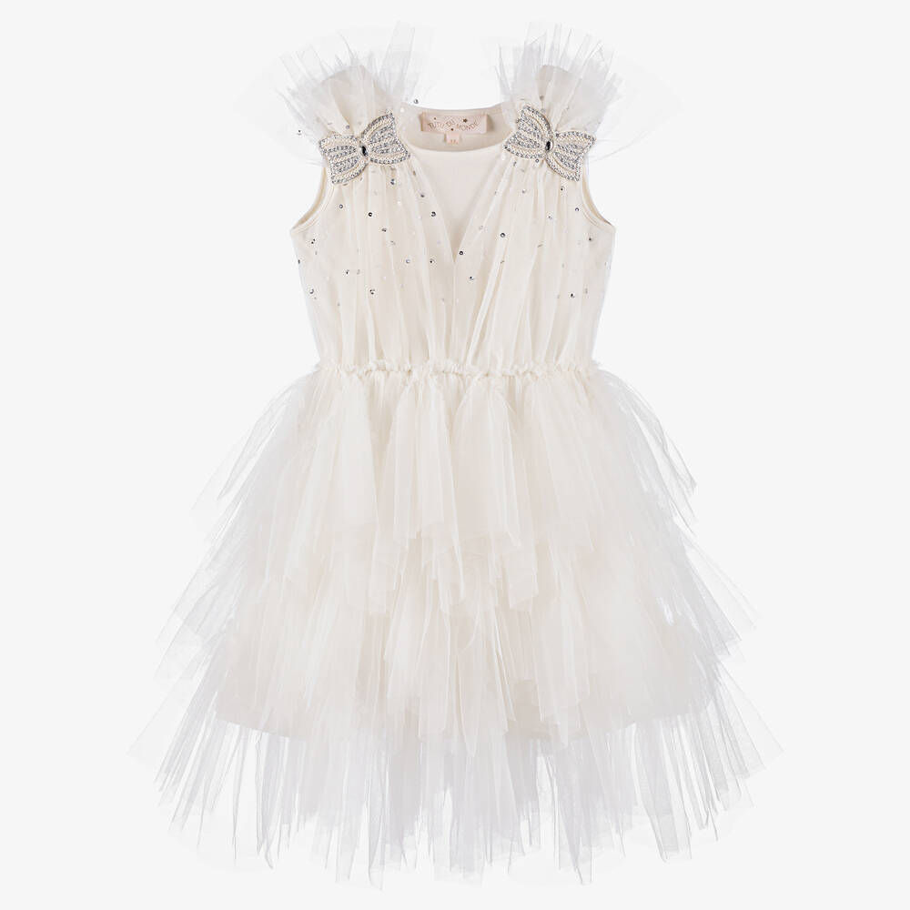 Tutu du Monde - Girls Ivory Sparkle Tulle Dress | Childrensalon