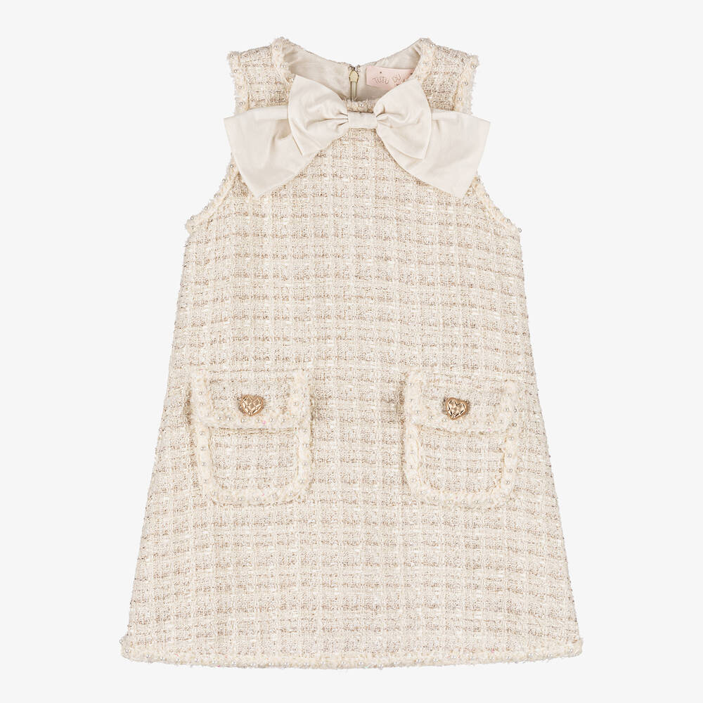 Tutu du Monde - Girls Ivory Sparkly Tweed Dress | Childrensalon