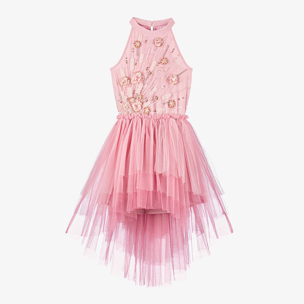 Tutu du Monde - Girls Pink Beaded Tulle Dress | Childrensalon