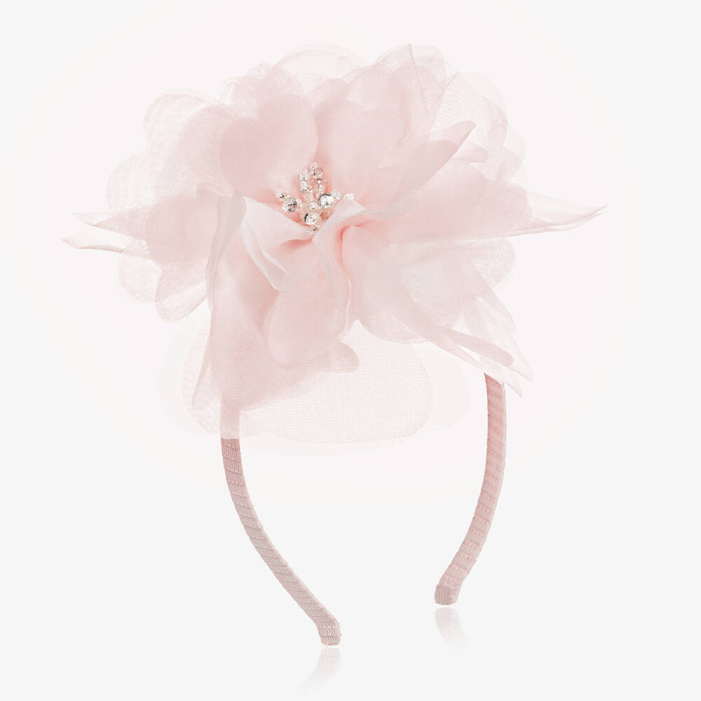 Tutu du Monde - Girls Pink Chiffon Flower Hairband | Childrensalon